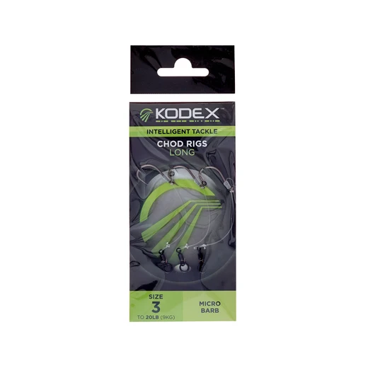 Kodex Chod Rigs: Long - Size 3 To 20lb 3pcs 3 Kodex Chod Rigs: Long - Size 3 To 20lb 3pcs