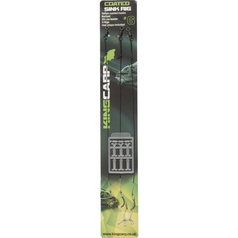 Fladen Coated Sink Rig Incl Hairstops, 3pcs - Size 6 3 Fladen Coated Sink Rig Incl Hairstops, 3pcs - Size 6